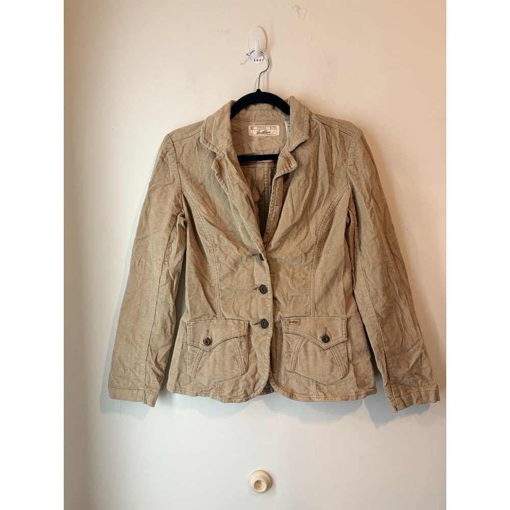 Levis Corduroy Jacket Womens Small Brown Button Stretch‎ Patch Pockets Western